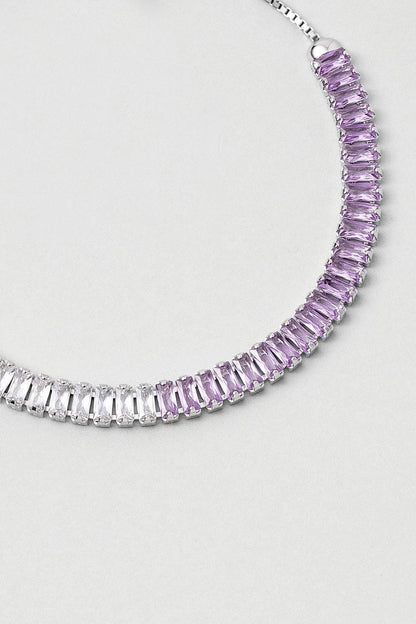 Renkli Baget 18 Ayar Beyaz Altın Kaplama Ayarlanabilir Gümüş Bileklik 5172178999