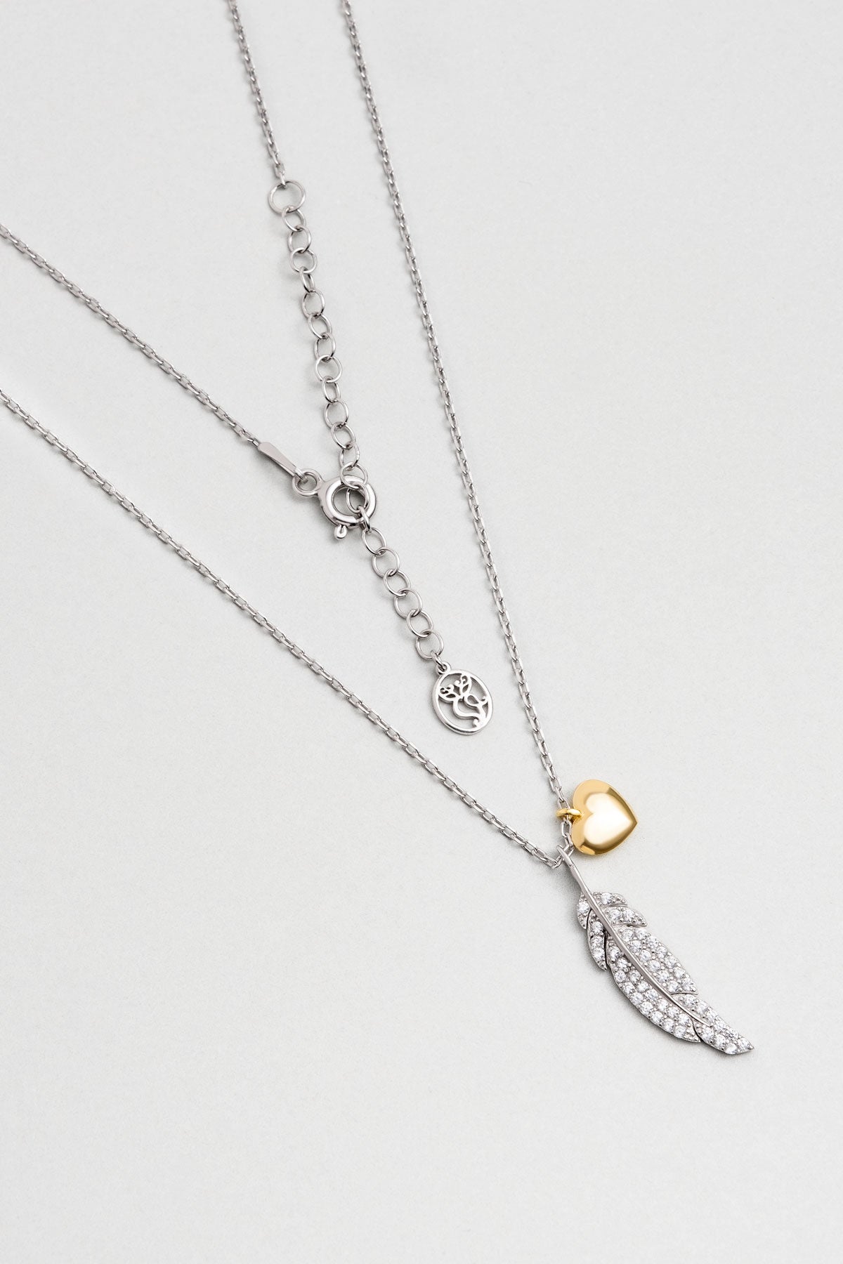 Mistik Tüy 18 Ayar Beyaz Altın Kaplama 45 Cm Gümüş Kolye 5172220199