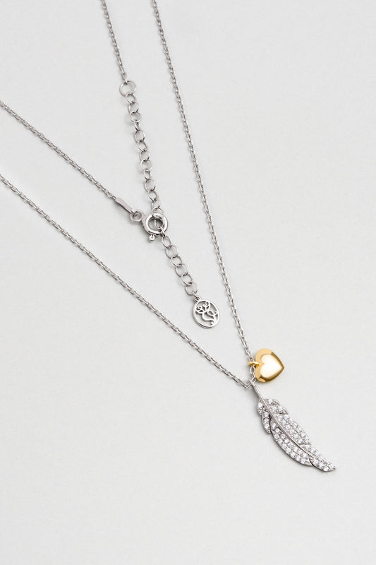 Mistik Tüy 18 Ayar Beyaz Altın Kaplama 45 Cm Gümüş Kolye 5172220199