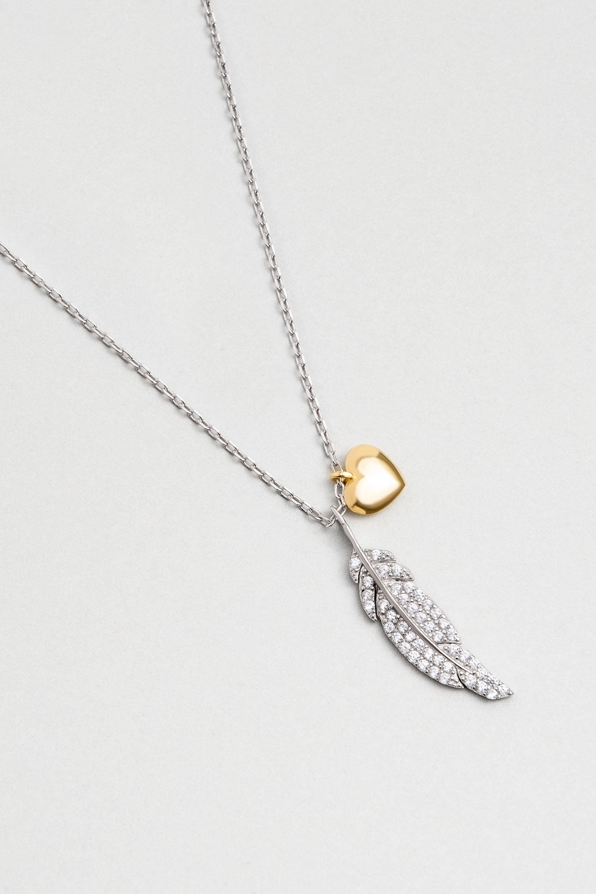 Mistik Tüy 18 Ayar Beyaz Altın Kaplama 45 Cm Gümüş Kolye 5172220199