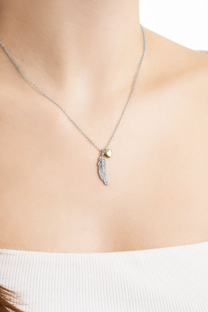 Mistik Tüy 18 Ayar Beyaz Altın Kaplama 45 Cm Gümüş Kolye 5172220199