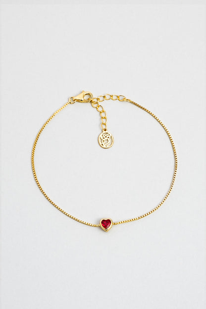 Romantik Aşk 18 Ayar Sarı Altın Kaplama 19 Cm Gümüş Kalp Bileklik 5172580844