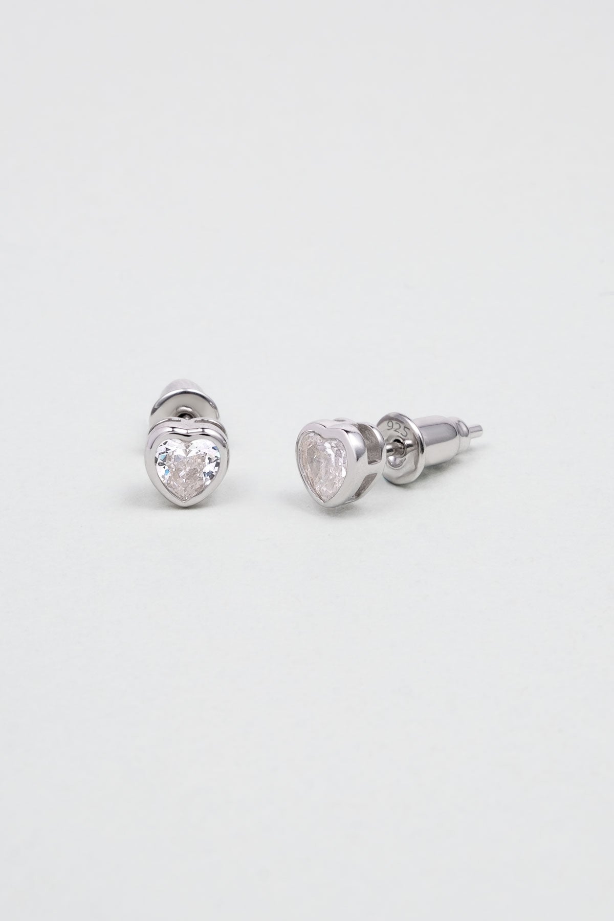 Romantik Aşk 18 Ayar Beyaz Altın Kaplama Gümüş Kalp Küpe 5172590199