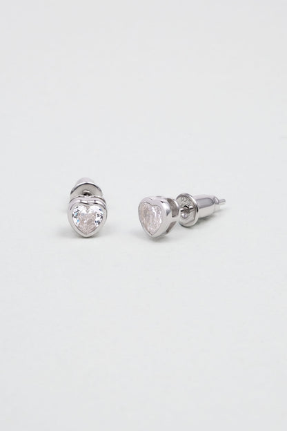 Romantik Aşk 18 Ayar Beyaz Altın Kaplama Gümüş Kalp Küpe 5172590199