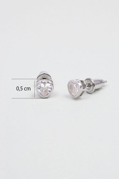 Romantik Aşk 18 Ayar Beyaz Altın Kaplama Gümüş Kalp Küpe 5172590199