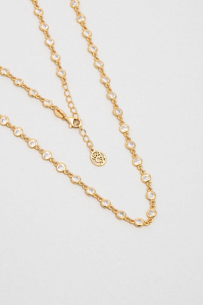 Rosalinda 18 Ayar Sarı Altın Kaplama 45 Cm Gümüş Kolye 5172670144