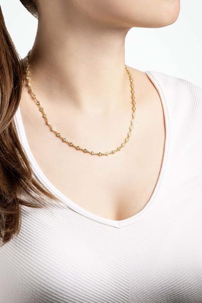 Rosalinda 18 Ayar Sarı Altın Kaplama 45 Cm Gümüş Kolye 5172670144