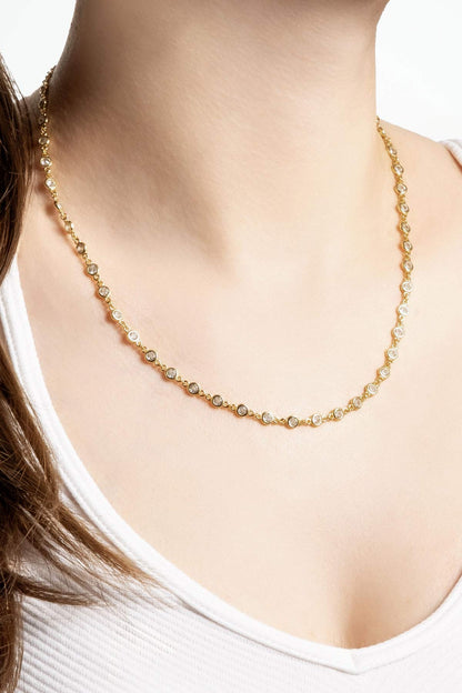 Rosalinda 18 Ayar Sarı Altın Kaplama 45 Cm Gümüş Kolye 5172670144