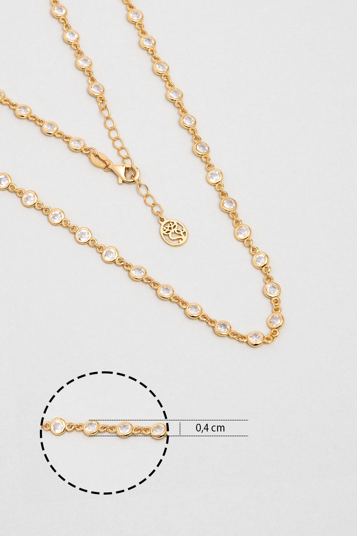 Rosalinda 18 Ayar Sarı Altın Kaplama 45 Cm Gümüş Kolye 5172670144