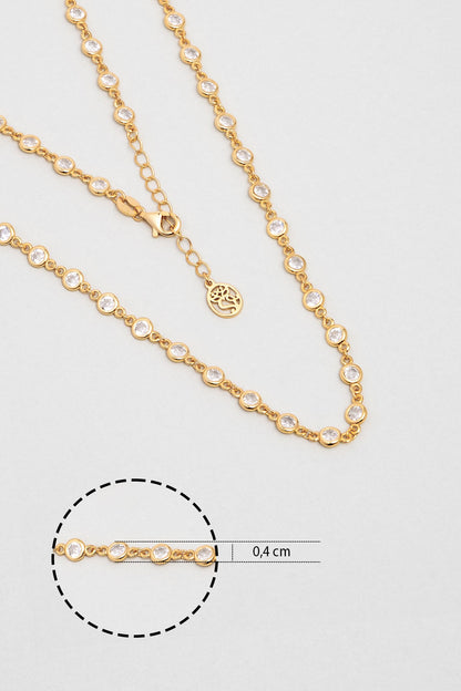 Rosalinda 18 Ayar Sarı Altın Kaplama 45 Cm Gümüş Kolye 5172670144