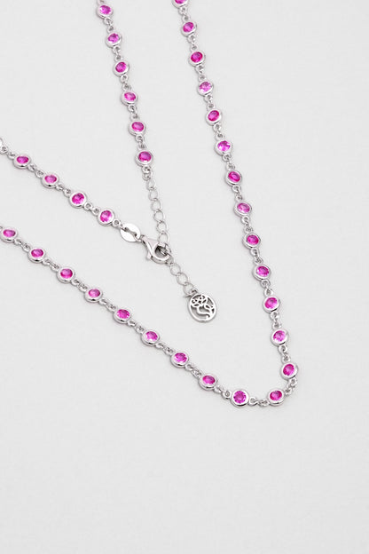 Rosalinda 18 Ayar Beyaz Altın Kaplama 45 Cm Gümüş Kolye 5172670399