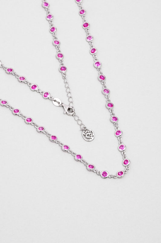 Rosalinda 18 Ayar Beyaz Altın Kaplama 45 Cm Gümüş Kolye 5172670399