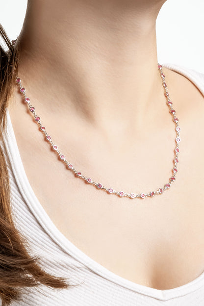 Rosalinda 18 Ayar Beyaz Altın Kaplama 45 Cm Gümüş Kolye 5172670399