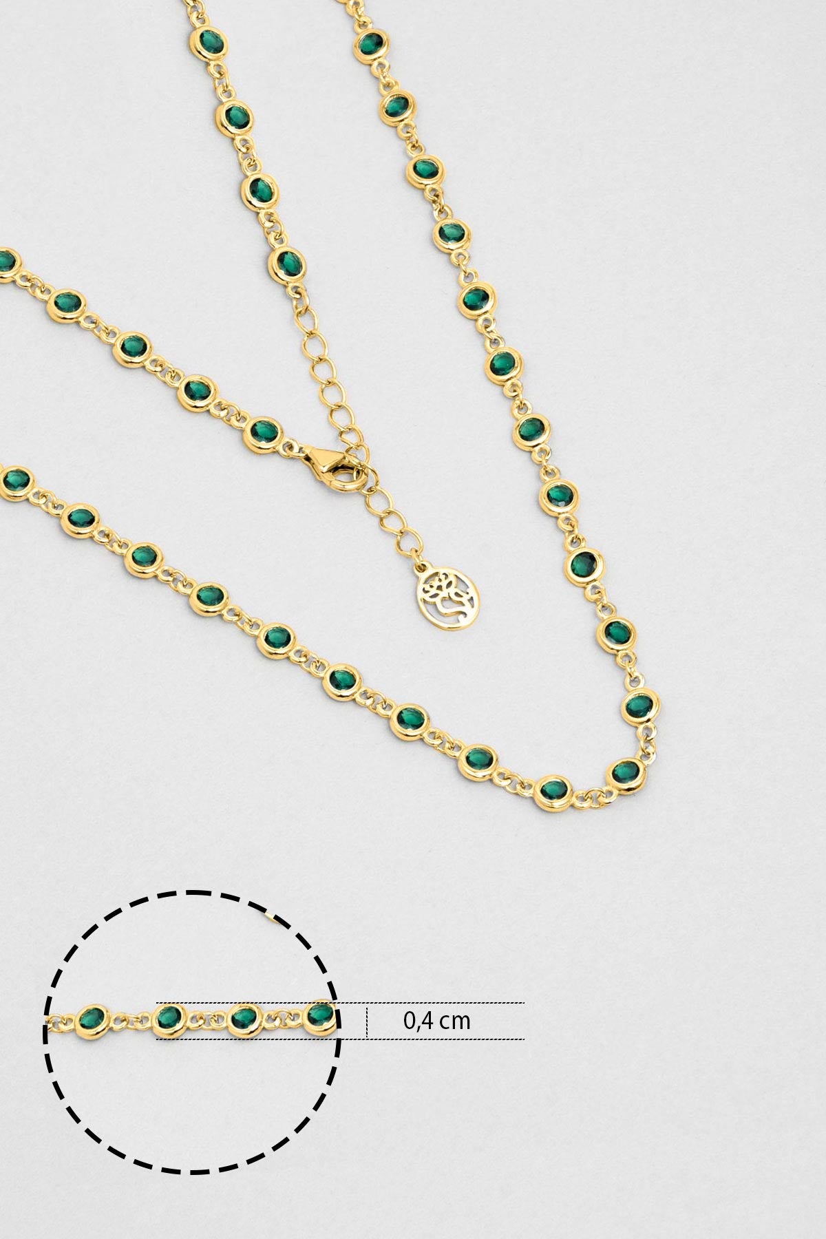 Rosalinda 18 Ayar Sarı Altın Kaplama 45 Cm Gümüş Kolye 5172670444