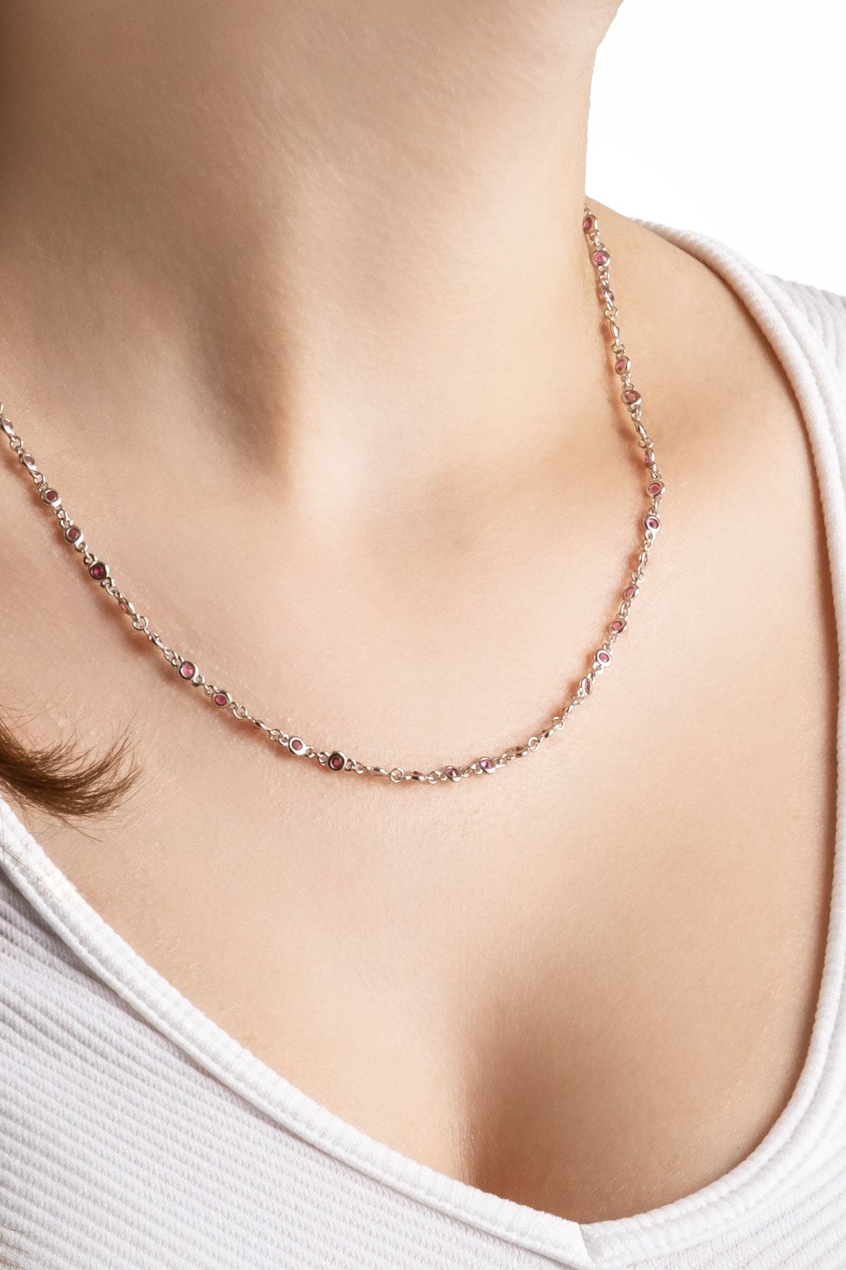 Lavinya 18 Ayar Beyaz Altın Kaplama 45 Cm Gümüş Kolye 5172700399