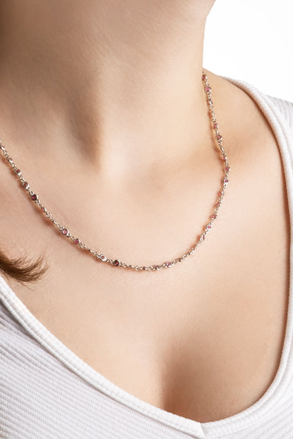 Lavinya 18 Ayar Beyaz Altın Kaplama 45 Cm Gümüş Kolye 5172700399