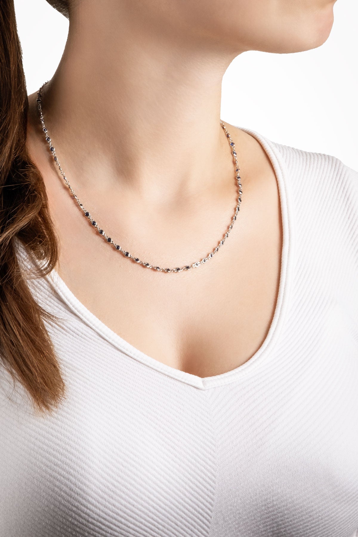 Lavinya 18 Ayar Beyaz Altın Kaplama 45 Cm Gümüş Kolye 5172701299