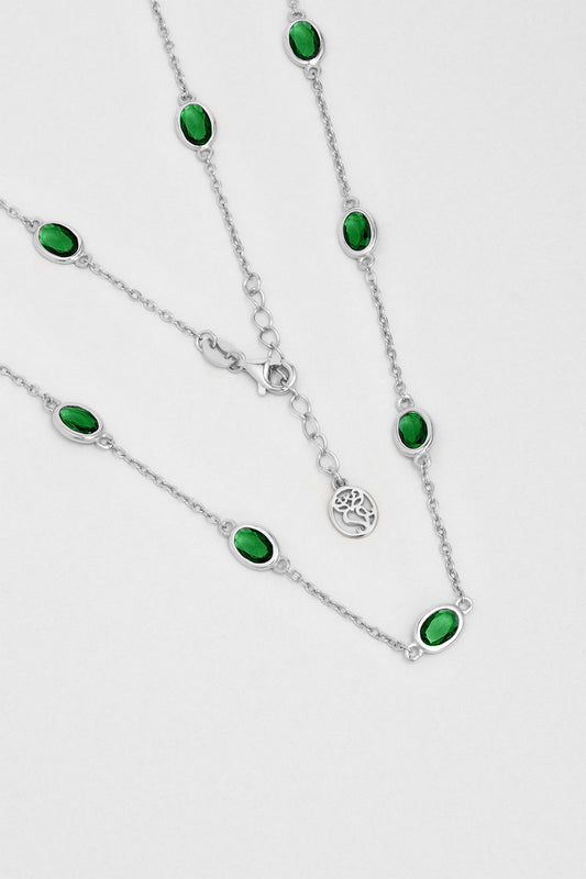 Büyülü Renkler 18 Ayar Beyaz Altın Kaplama 45 Cm Gümüş Kolye 5172790499