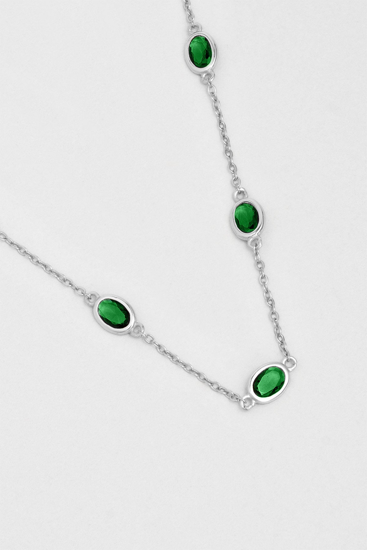 Büyülü Renkler 18 Ayar Beyaz Altın Kaplama 45 Cm Gümüş Kolye 5172790499