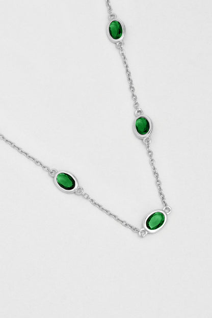 Büyülü Renkler 18 Ayar Beyaz Altın Kaplama 45 Cm Gümüş Kolye 5172790499