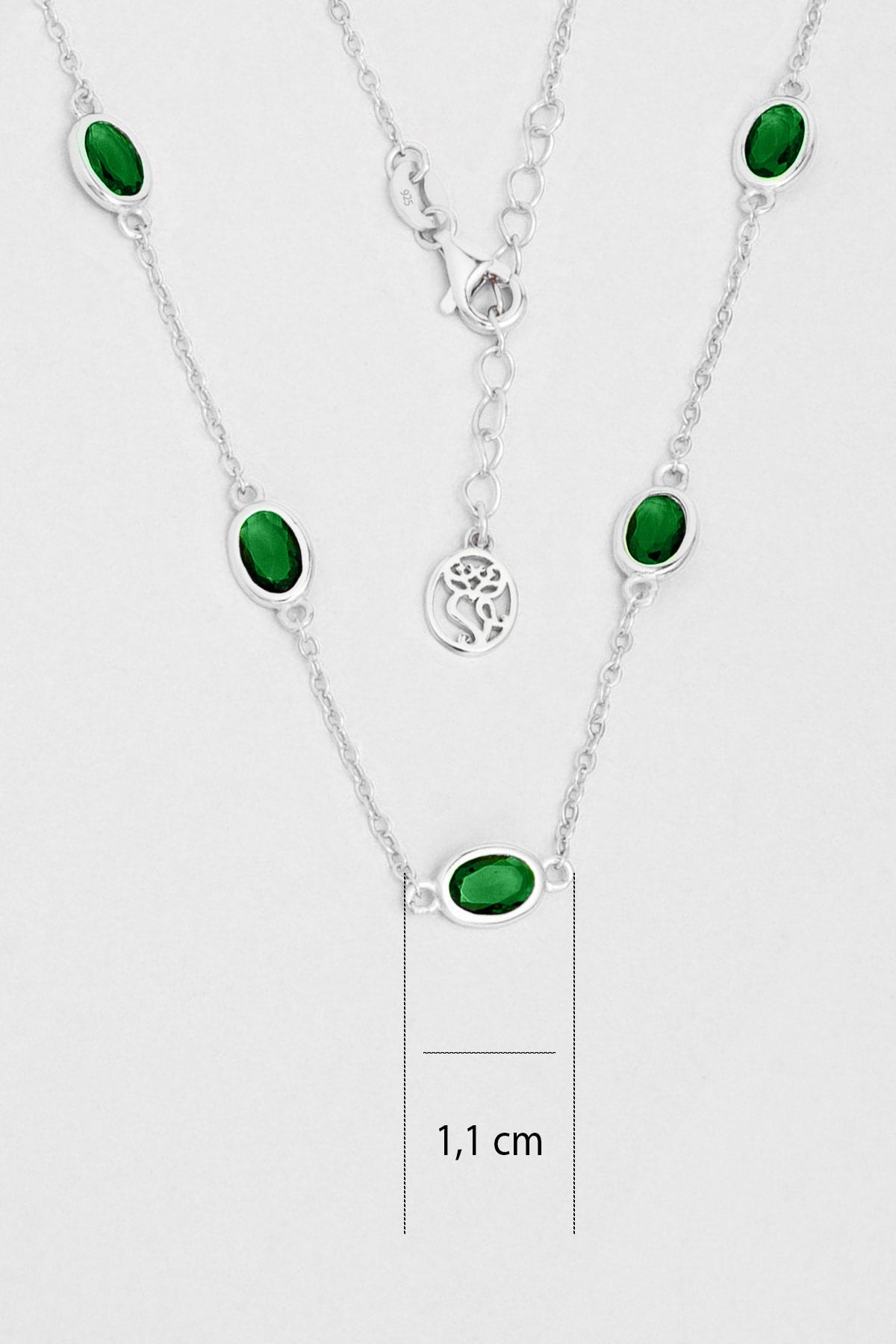 Büyülü Renkler 18 Ayar Beyaz Altın Kaplama 45 Cm Gümüş Kolye 5172790499