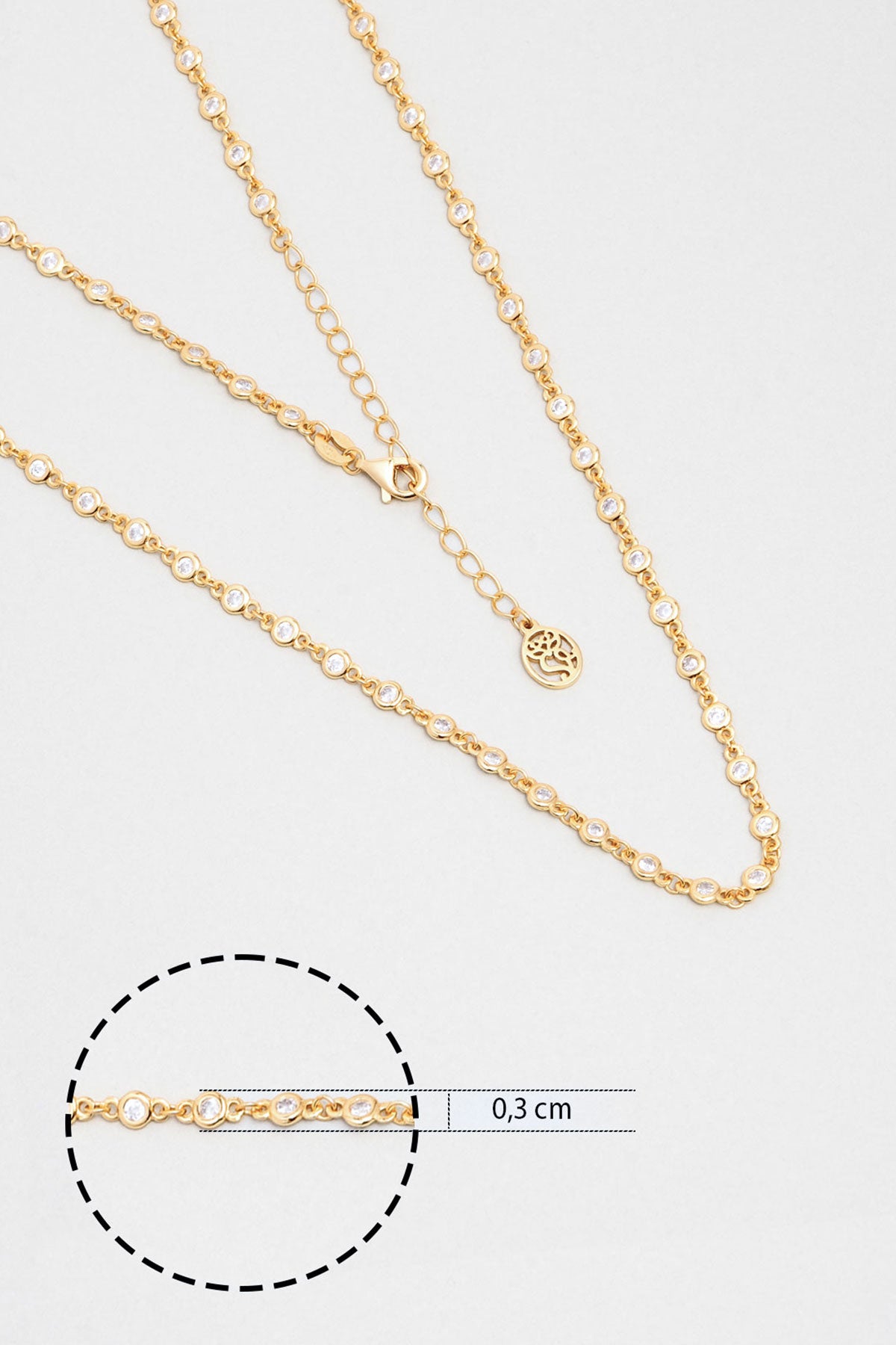 Elena 18 Ayar Sarı Altın Kaplama 80 Cm Gümüş Uzun Kolye 5172820144