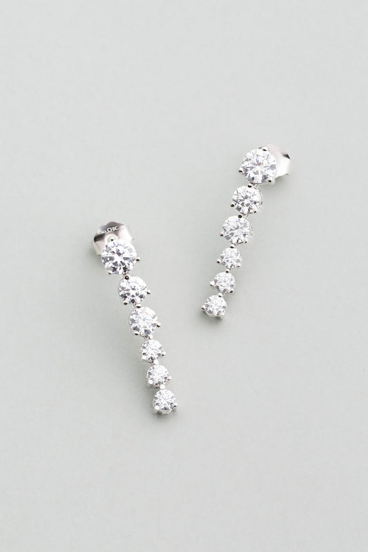 Beyazın Büyüsü 18 Ayar Beyaz Altın Kaplama Gümüş Tasarım Küpe 5173290199