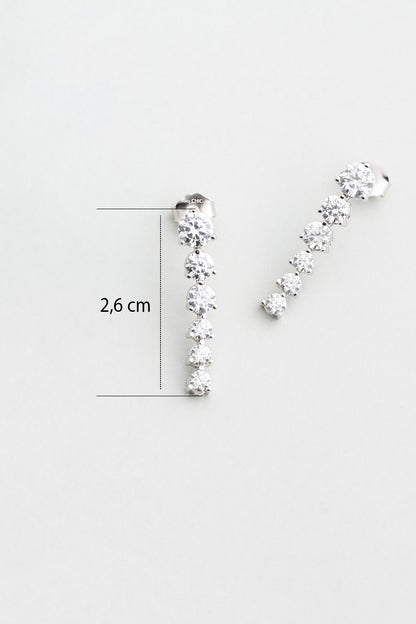 Beyazın Büyüsü 18 Ayar Beyaz Altın Kaplama Gümüş Tasarım Küpe 5173290199