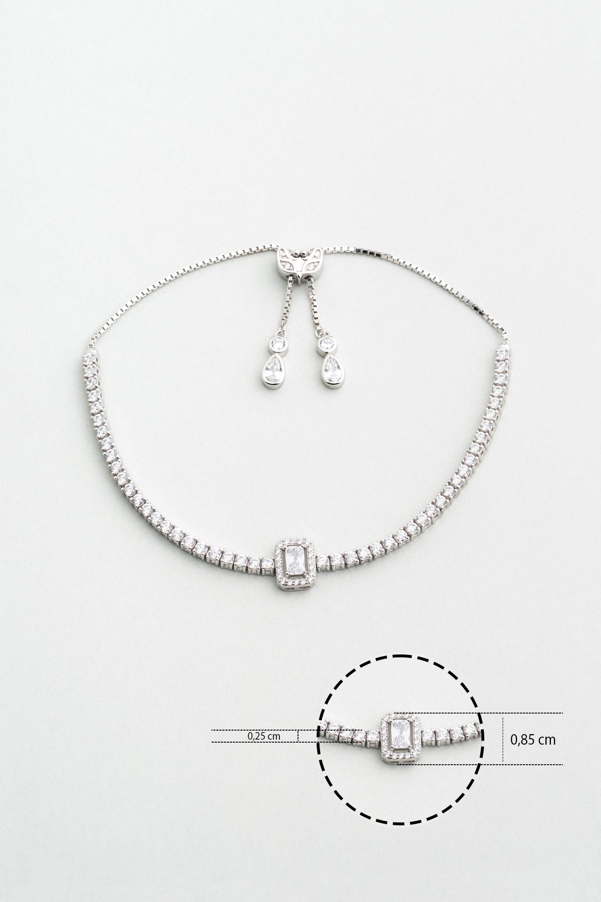 Baget Işıltısı 18 Ayar Beyaz Altın Kaplama Ayarlanabilir Gümüş Su Yolu Bileklik 5173990199