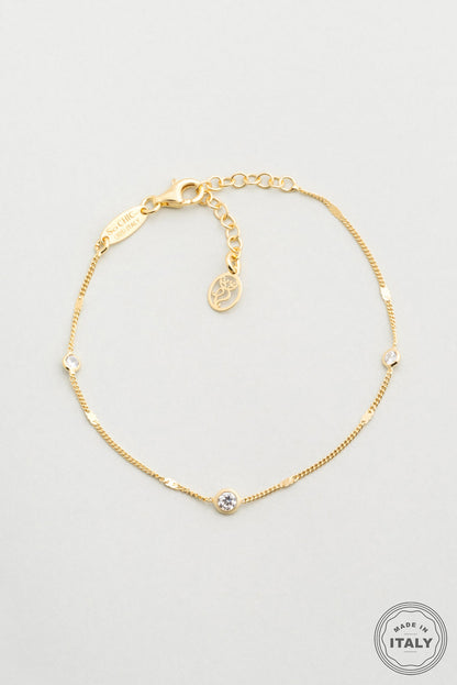 Italyan Tasarım 18 Ayar Sarı Altın Kaplama 19 Cm Gümüş Bileklik 5174194499