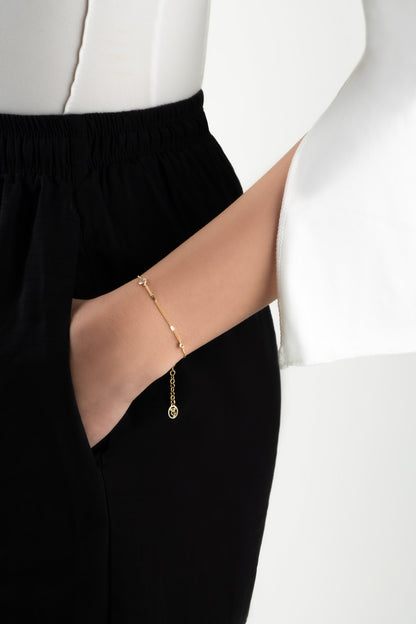 Italyan Tasarım 18 Ayar Sarı Altın Kaplama 19 Cm Gümüş Bileklik 5174194499