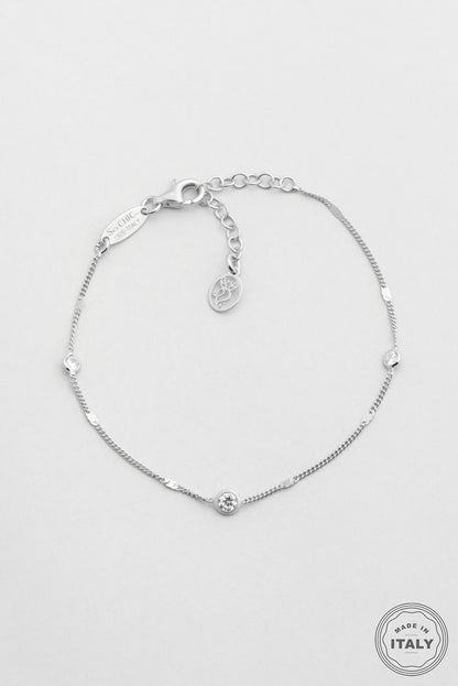 Italyan Tasarım 18 Ayar Beyaz Altın Kaplama 19 Cm Gümüş Bileklik 5174199999