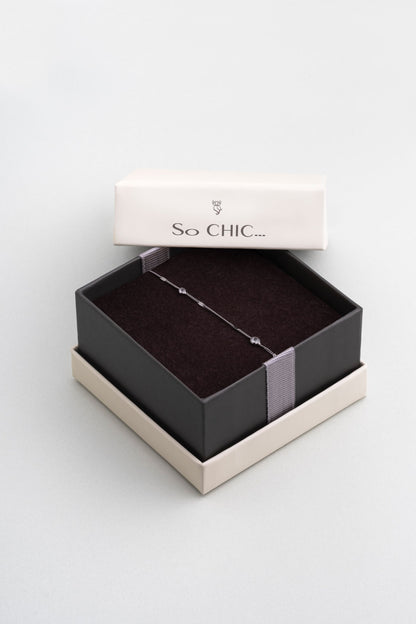 Italyan Tasarım 18 Ayar Beyaz Altın Kaplama 19 Cm Gümüş Bileklik 5174199999