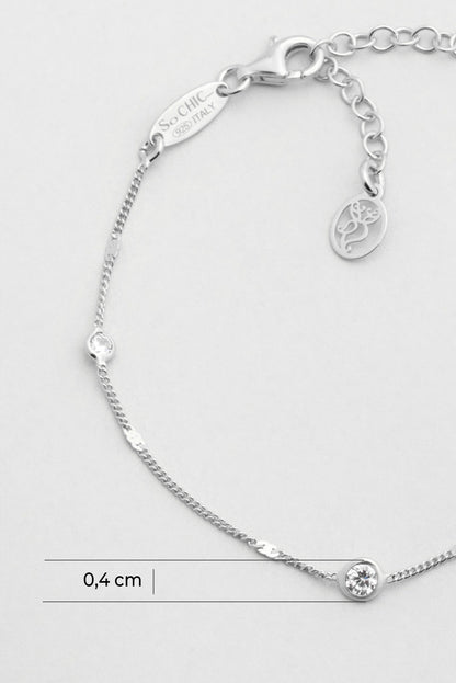 Italyan Tasarım 18 Ayar Beyaz Altın Kaplama 19 Cm Gümüş Bileklik 5174199999