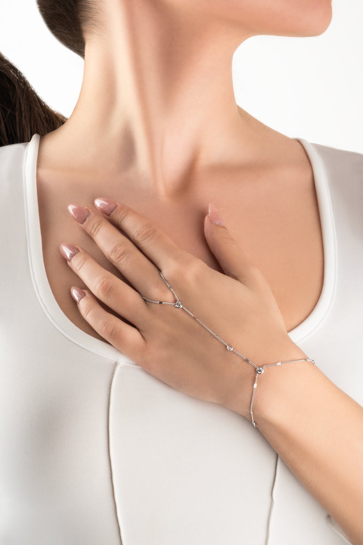 Italyan Tasarım 18 Ayar Beyaz Altın Kaplama 19 Cm Gümüş Şahmeran 5174219999