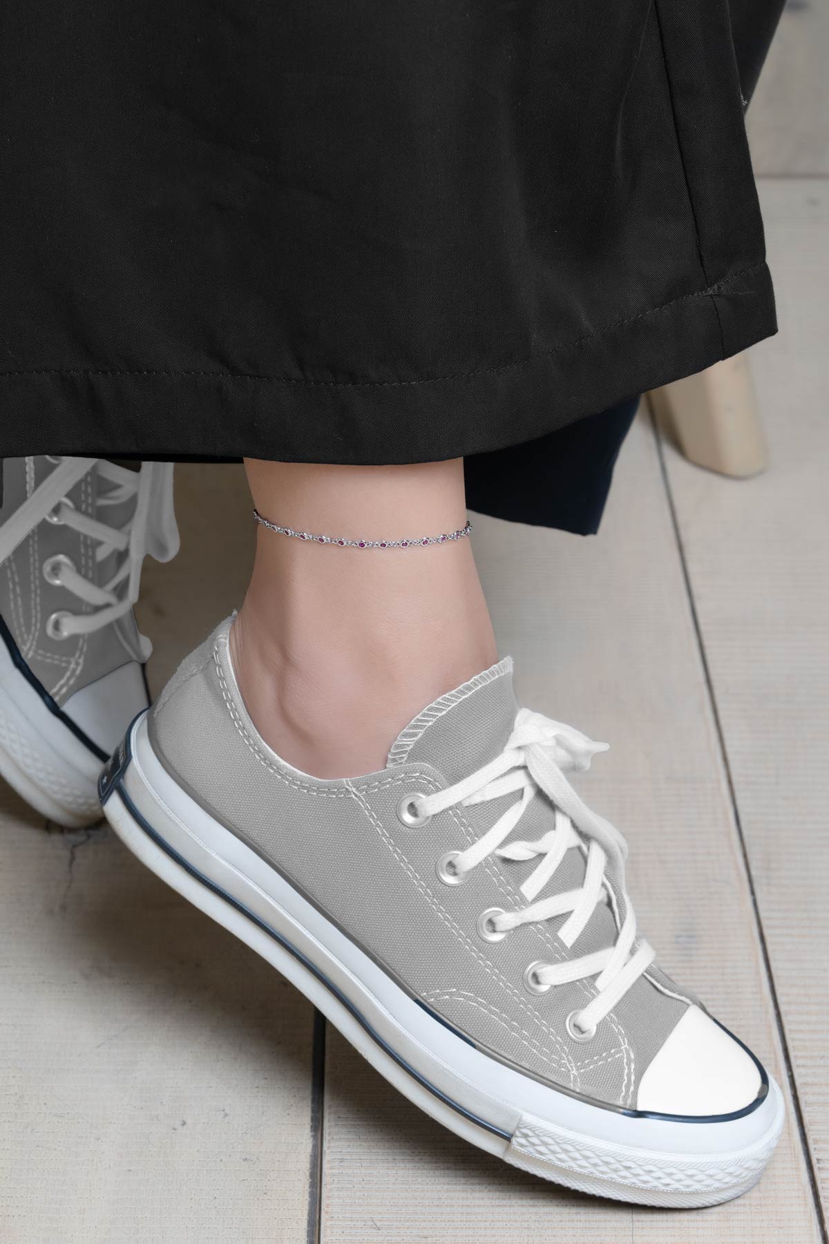Lavinya 18 Ayar Beyaz Altın Kaplama 25 Cm Gümüş Hal Hal 5174490399