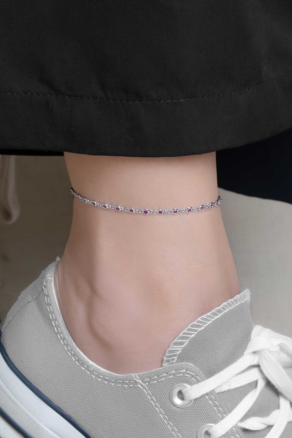 Lavinya 18 Ayar Beyaz Altın Kaplama 25 Cm Gümüş Hal Hal 5174490399