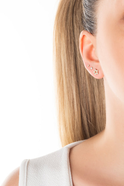 Şans Yıldızları 18 Ayar Sarı Altın Kaplama Gümüş Çoklu Küpe 5175130144