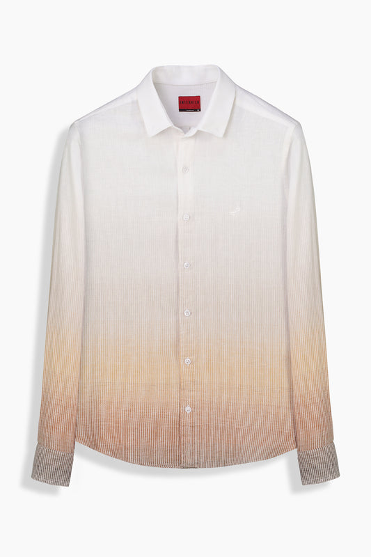 Carina Çizgili Kahverengi Gömlek