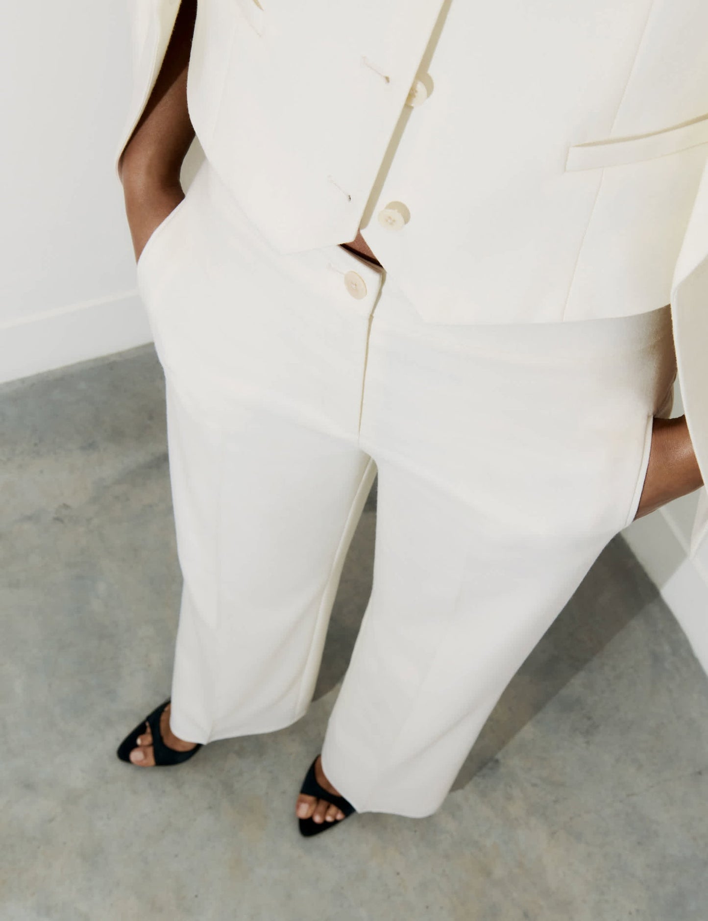 Yün Karışımlı Wide Leg Pantolon