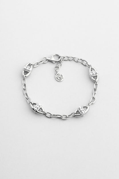Audrey 18 Ayar Beyaz Altın Kaplama 19 Cm Gümüş Zincir Bileklik 5176816299