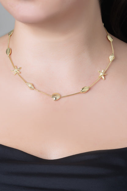 Thalassa 18 Ayar Sarı Altın Kaplama 45 Cm Gümüş Kolye 5176824499