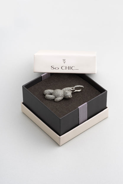 Tiny Bear 18 Ayar Beyaz Altın Kaplama Gümüş Charm 5177110199