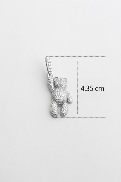 Tiny Bear 18 Ayar Beyaz Altın Kaplama Gümüş Charm 5177110199