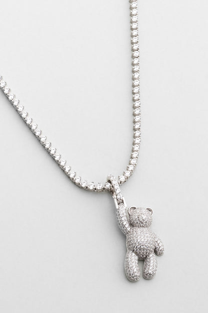 Tiny Bear 18 Ayar Beyaz Altın Kaplama Gümüş Charm 5177110199