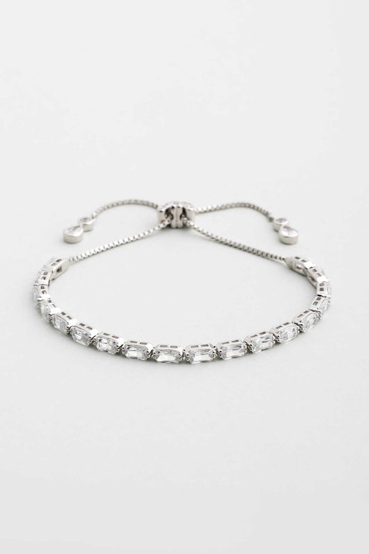 Euphoria 18 Ayar Beyaz Altın Kaplama Ayarlanabilir Gümüş Bileklik 5177440199