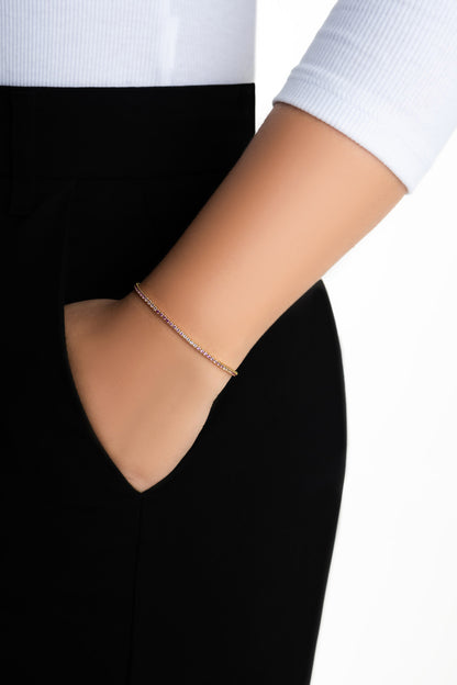 Gökkuşağı Dansı 18 Ayar Sarı Altın Kaplama 19 Cm Su Yolu Bileklik 5177790344