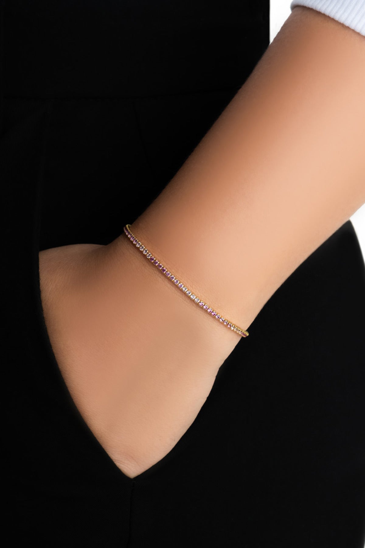 Gökkuşağı Dansı 18 Ayar Sarı Altın Kaplama 19 Cm Su Yolu Bileklik 5177790344