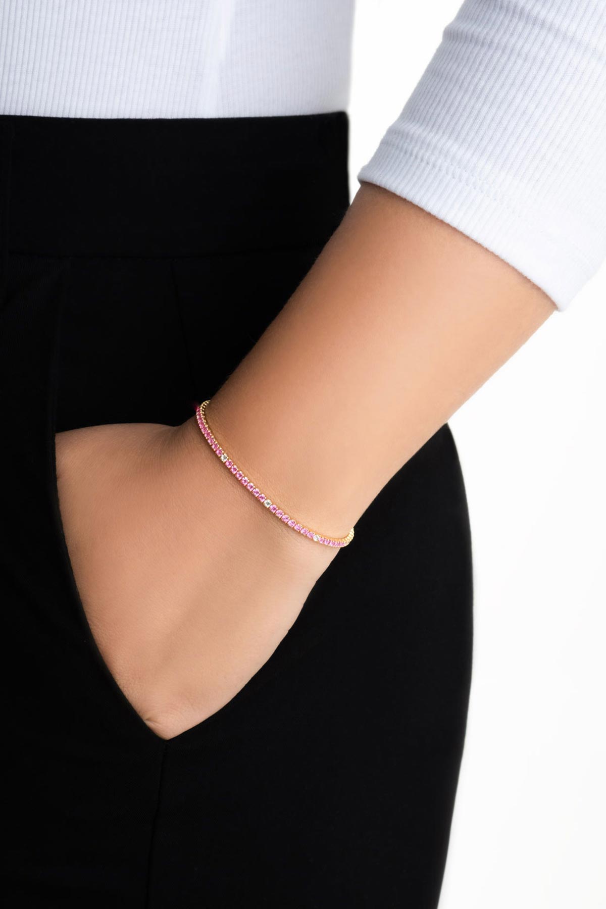 Gökkuşağı Yolculuğu 18 Ayar Sarı Altın Kaplama 19 Cm Su Yolu Bileklik 5177800344