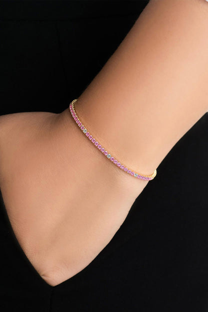 Gökkuşağı Yolculuğu 18 Ayar Sarı Altın Kaplama 19 Cm Su Yolu Bileklik 5177800344